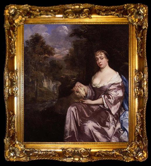 framed  Sir Peter Lely Portrait of an unknown woman, formerly known as Elizabeth Hamilton, Countess de Gramont, ta009-2